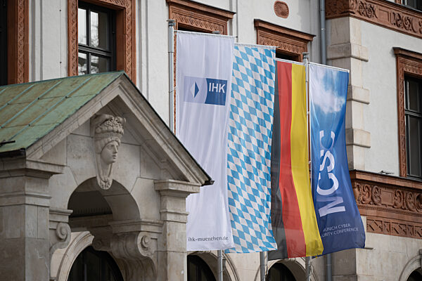 Flags Displayed at the Munich Security Conference Venue