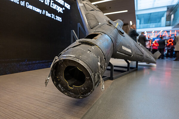 Damaged Missile Exhibit at Munich Security Conference 2026