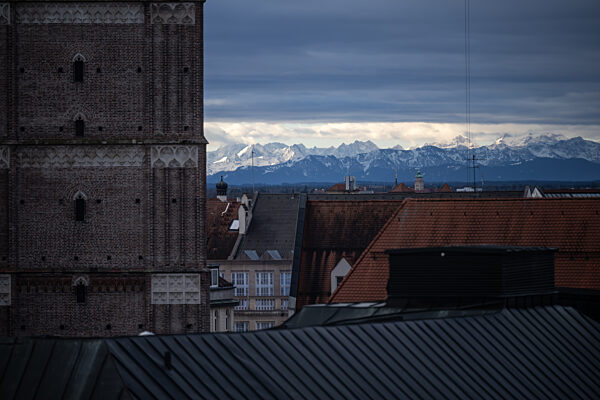 Munich Skyline with a Stunning Alpine Backdrop