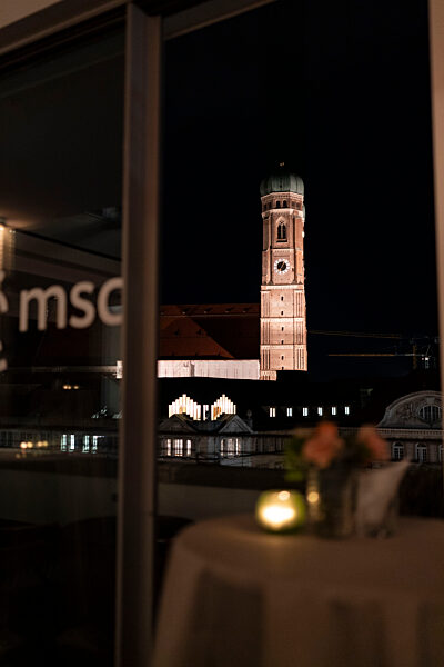 Nighttime Elegance: Munich's Iconic Frauenkirche Illuminated
