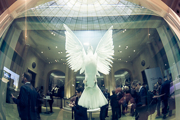 Symbol of Peace: A Majestic White Dove at the Munich Security Conference