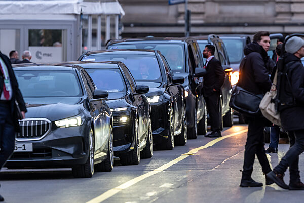 Luxury Vehicles Line Up at Munich Security Conference