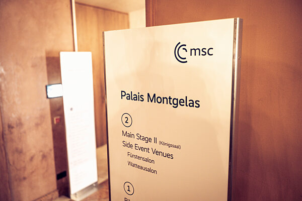 Directional Signage at Palais Montgelas During MSC