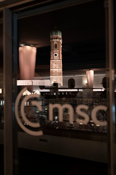 Iconic Munich Landmark Framed by MSC Reflections