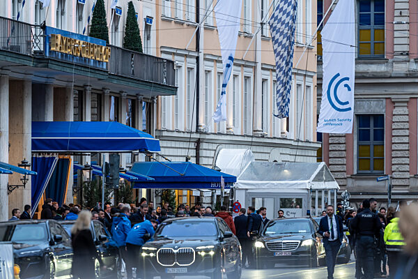 Dynamic Scene Outside Munich Security Conference Venue