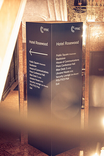 Directional Signage at the Munich Security Conference