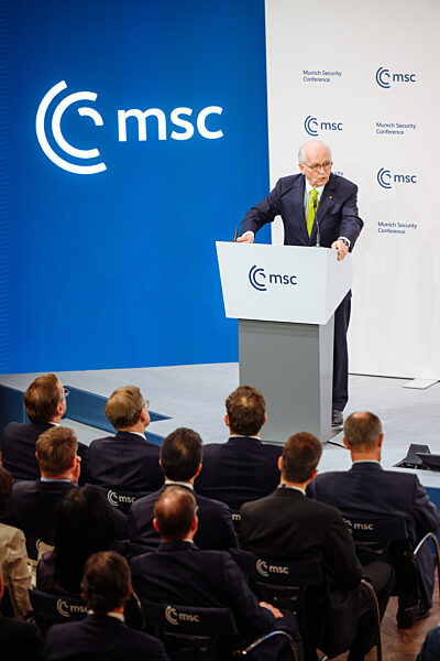 Speaker Addresses Audience at Munich Security Conference