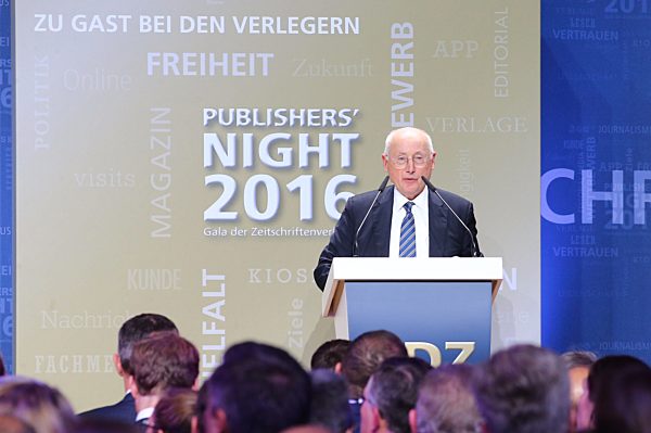 Kongress der Zeitschriftenverlerger - VDZ Publishers Night 2016