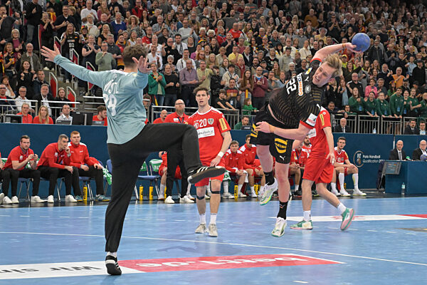 Oesterreich - Deutschland, Handball, EHF, Olympia - Qualifikation, 17.03.2024, Men,