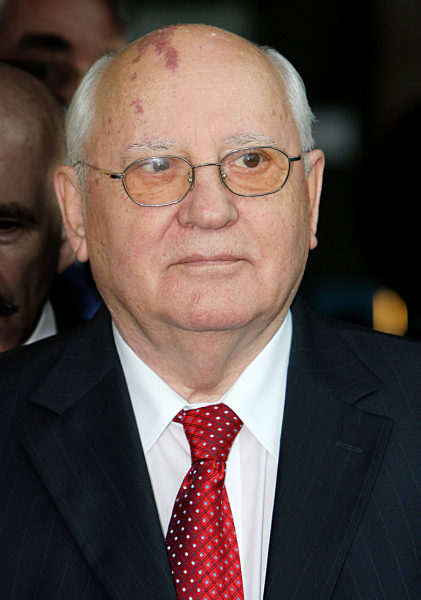 Former Soviet leader Mikhail Gorbachev attends the Global Assembly of the...