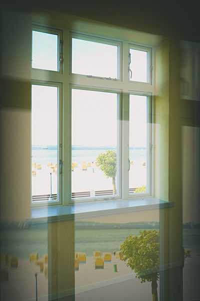 Window reflection beach summer hooded beach chairs