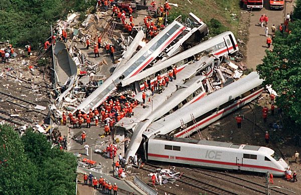 Luftaufnahme der Unglücksstelle in Eschede