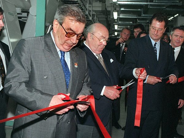 Kinkel bei Eröffnung der Stollwerck-Fabrik in Rußland