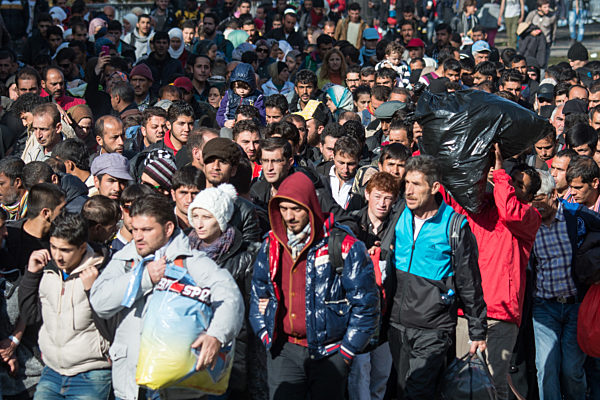 Flüchtlinge an der deutsch-österreichischen Grenze