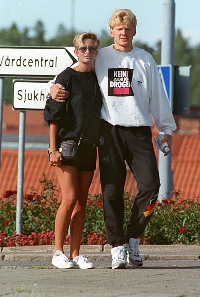 Fußball-EM 92: Effenberg mit Ehefrau