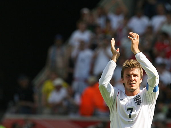 David Beckham of England waves after the group B match of 2006 FIFA World...