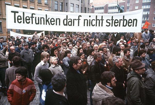 Demonstration gegen Arbeitsplatzabbau bei Telefunken