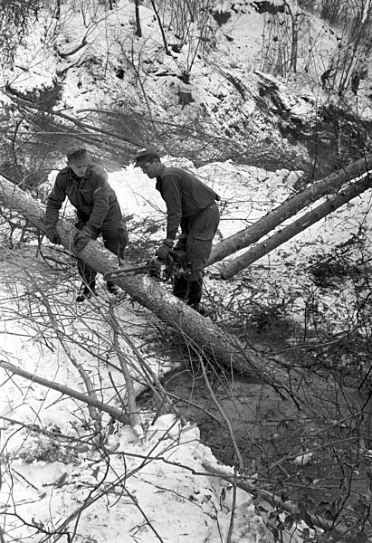 Bundeswehr soldiers deployed in the Achdorf landslide area