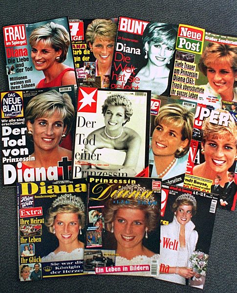 Diana auf den Titelseiten aller deutschen Illustrierten