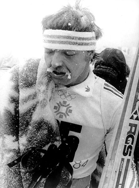 Olympia 1984: Skilangläufer Jochen Behle im Ziel