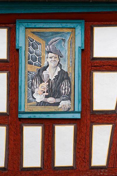 Michels Weinkeller, half-timbered house, Sulzfeld am Main, Mainfranken, Lower Franconia, Franconia, Bavaria, Germany, Europe