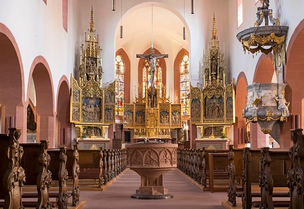 Parish church St. Michael, Lohr am Main, Spessart, Lower Franconia, Franconia, Bavaria, Germany, Europe