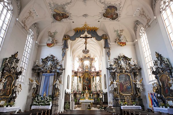 Parish Church St. Bartholomew and St. George, Volkach, Mainfranken, Lower Franconia, Franconia, Bavaria, Germany, Europe