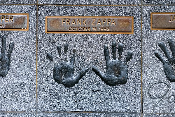 Hände von Frank Zappa, Rock Walk auf dem Sunset Boulevard, Hollywood, Los Angeles, Kalifornien, USA, Nordamerika