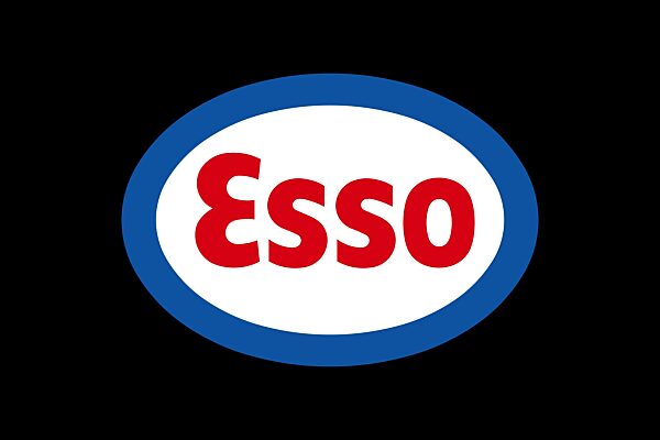 Esso, schwarzer Hintergrund, Logo, Markenname