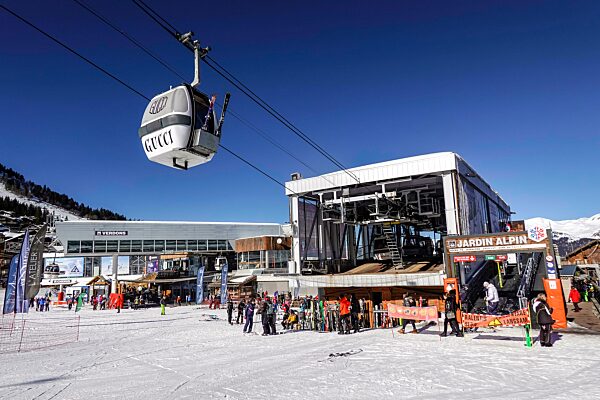 Bergbahnen Verdons und Jardin Alpin, Ortszentrum Couchevel, Departement Savoie, Frankreich, Europa