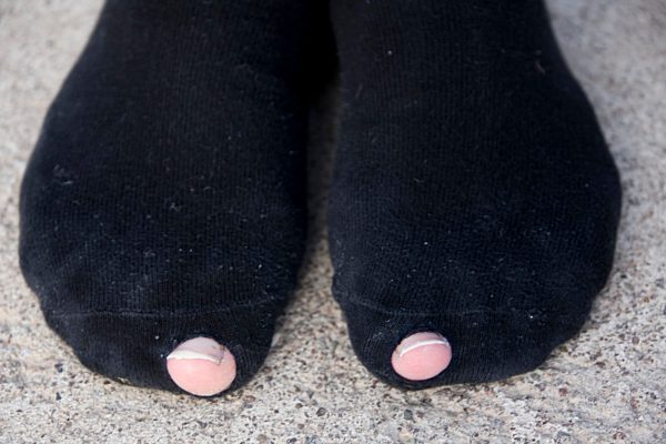Löchrige Socken