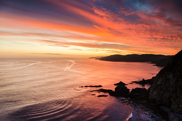Abendstimmung an der Pazifikküste, Nugget Point, Catlins, Südinsel, Neuseeland, Ozeanien