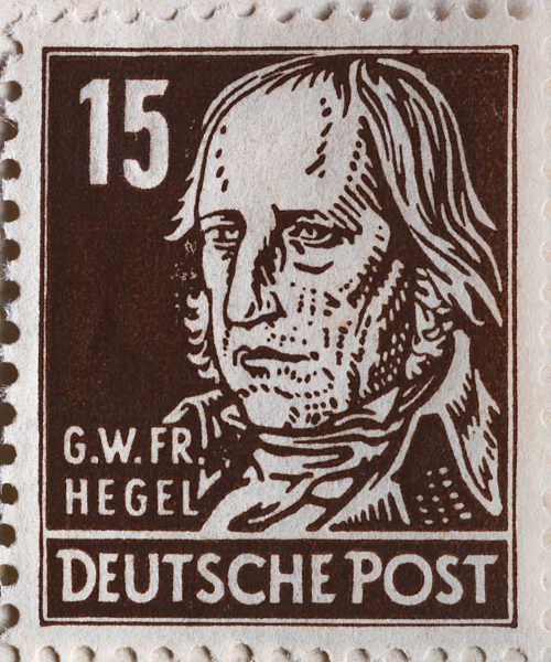 Georg Wilhelm Friedrich Hegel, deutscher Philosoph, Portrait auf einer Briefmarke, DDR, 1948