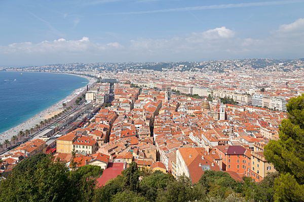Aussicht vom Schlossberg, Nizza, Département Alpes-Maritimes, Provence-Alpes-Côte d?Azur, Frankreich, Europa