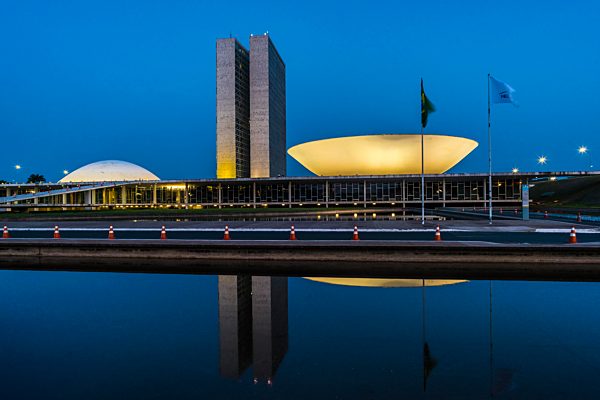 Nationalkongress, Congresso Nacional, Architekt Oscar Niemeyer, Brasília, Federal District, Brasilien, Südamerika