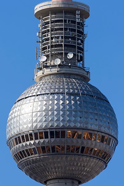 Turmkugel vom Berliner Fernsehturm, Fertigstellung 1969, Berlin, Deutschland, Europa