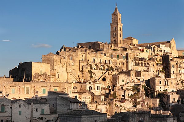 Altstadt Sasso Barisano mit Kathedrale, Matera, Basilikata, Apulien, Italien, Europa