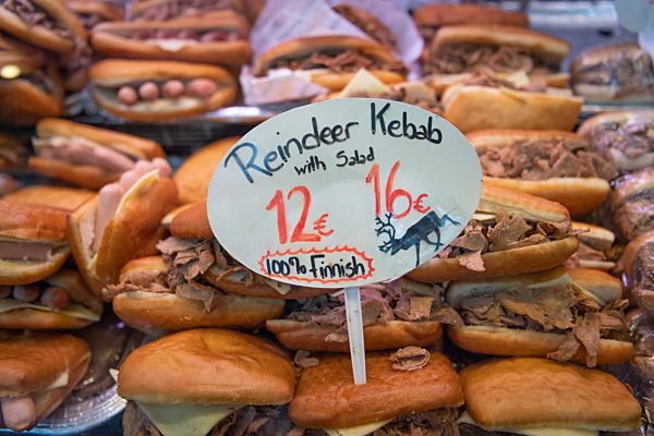 Rentier Kebab, alte Markthalle Vanha kauppahalli, Helsinki, Finnland, Europa