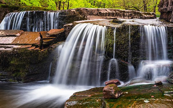 Pont Cwm y Fedwen Wasserfall, Brecon Beacons, Wales, England, Großbritannien, Europa