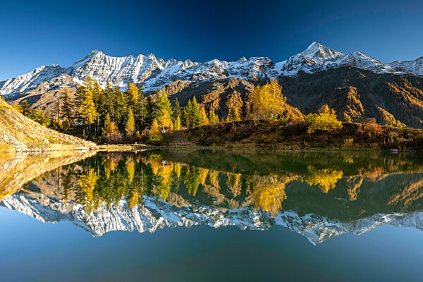 Schwarzsee, Bietschhorn, Fafleralp, Lötschental, Wallis, Schweiz, Europa