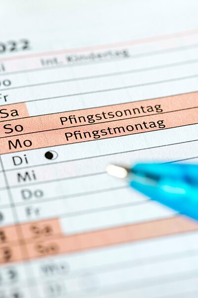 Terminkalender, Pfingstsonntag, Pfingstmontag, Pfingsten, Deutschland, Europa
