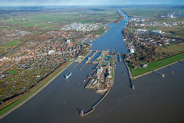 Nord Ostseekanal, Schleuse, Brunsbüttel, NOK, Kiel Canal, Schleswig Holstein, Deutschland, Bauwerk, Bundeswasserstrasse, Baustelle, neu, Neubau, Umbau, Kanal, Logistik, Europa