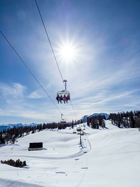 Skigebiet, Vierer-Sesselbahn, Tauplitzalm, Steiermark, Österreich, Europa