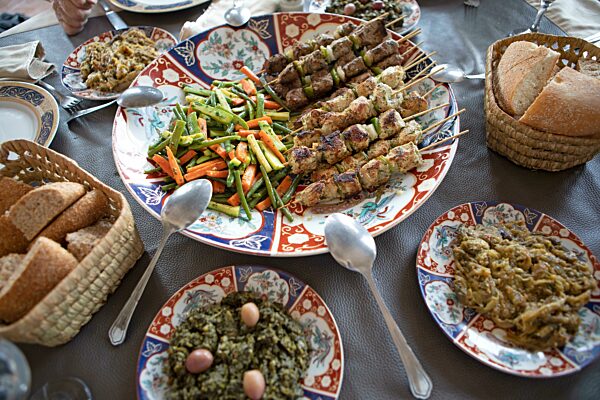 Brochette oder Khebab-Spieß, Marokko, Afrika