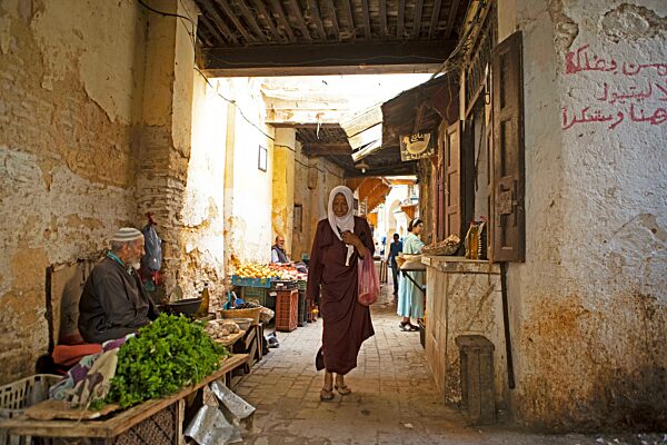 Altstadtgasse, Fes, Marokko, Afrika