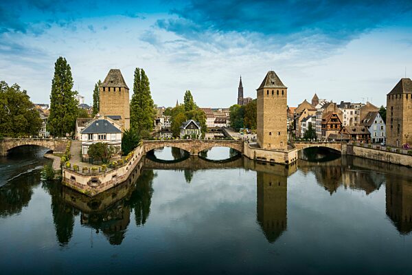 Brücke Ponts Couverts, La Petite France, Fluss Ill, Straßburg, Elsass, Frankreich, Europa