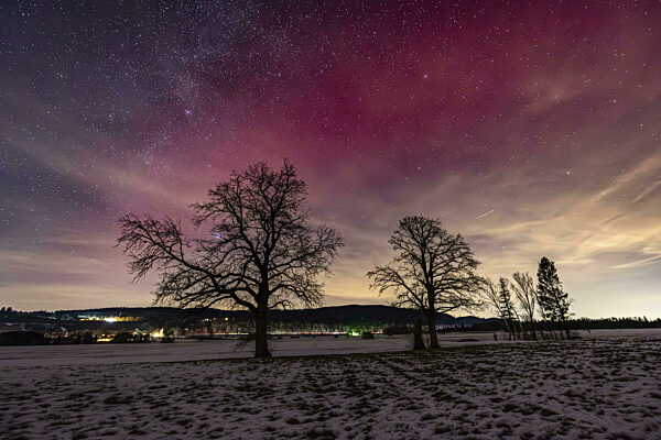 Nordlichter, Aurora borealis, Stable auroral red arc (SAR Arc), violett...