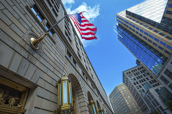 USA, Boston Downtown Finanzdistrikt Stadt Skyline und Wolkenkratzer, Nordamerika
