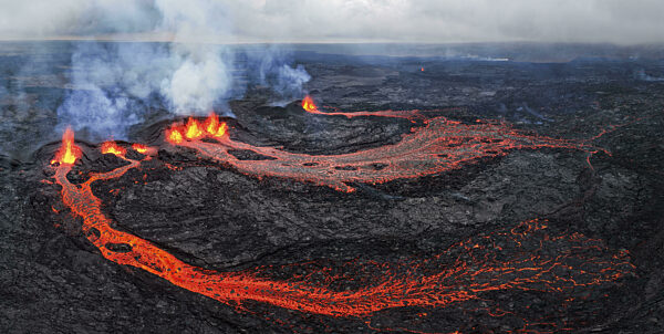 Vulkanausbruch, Sundhnúkur-Kraterkette, bei Grindavik, Reykjanes Halbinsel...