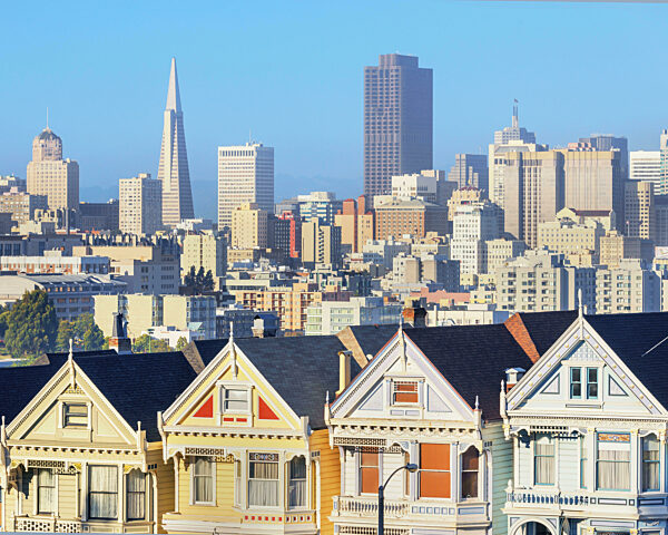 The Painted Ladies, Alamo Square, San Francisco, Kalifornien, Vereinigte Staaten